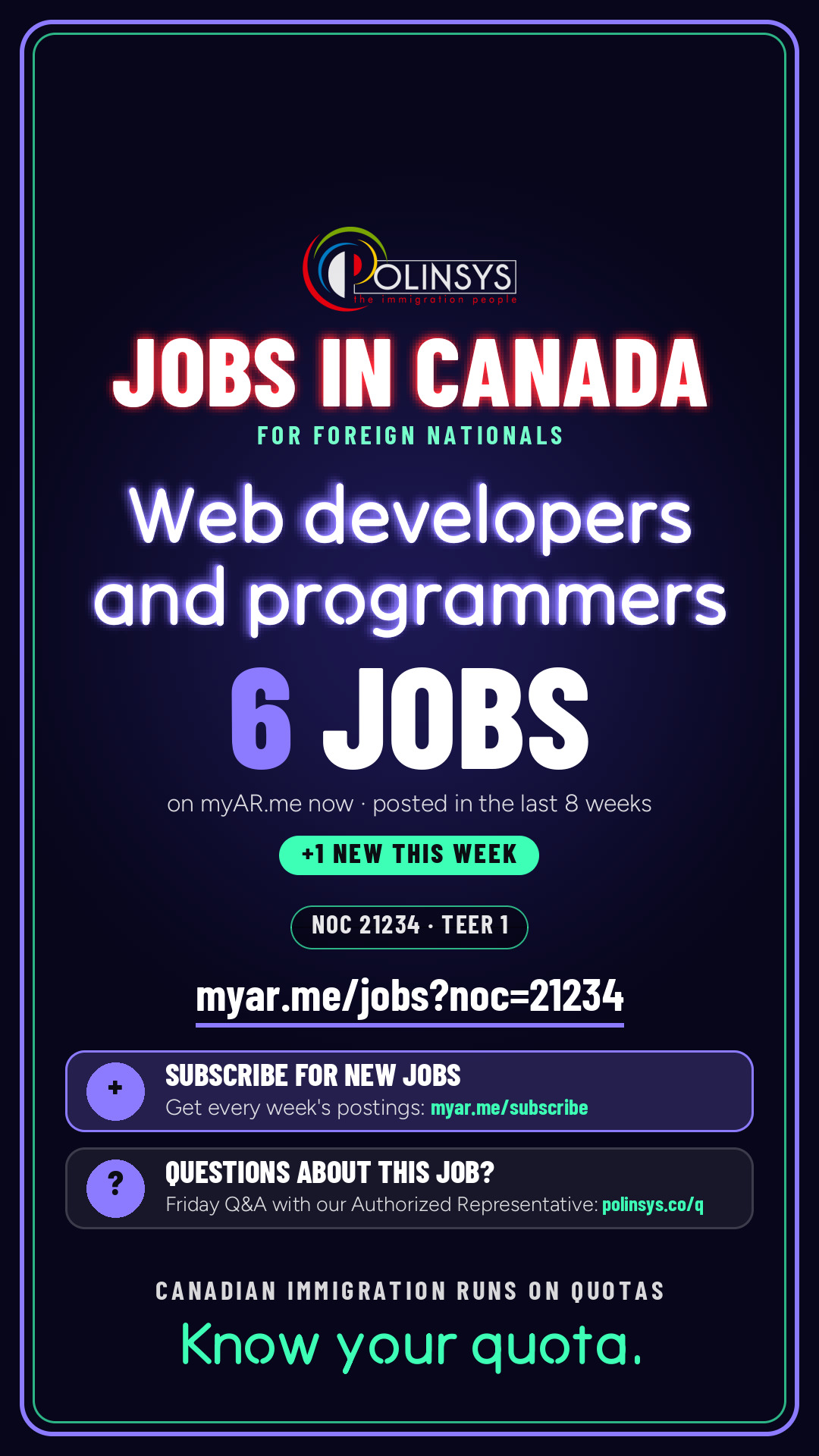 Job card: Web developers and programmers (NOC 21234) — 6 jobs on myAR.me