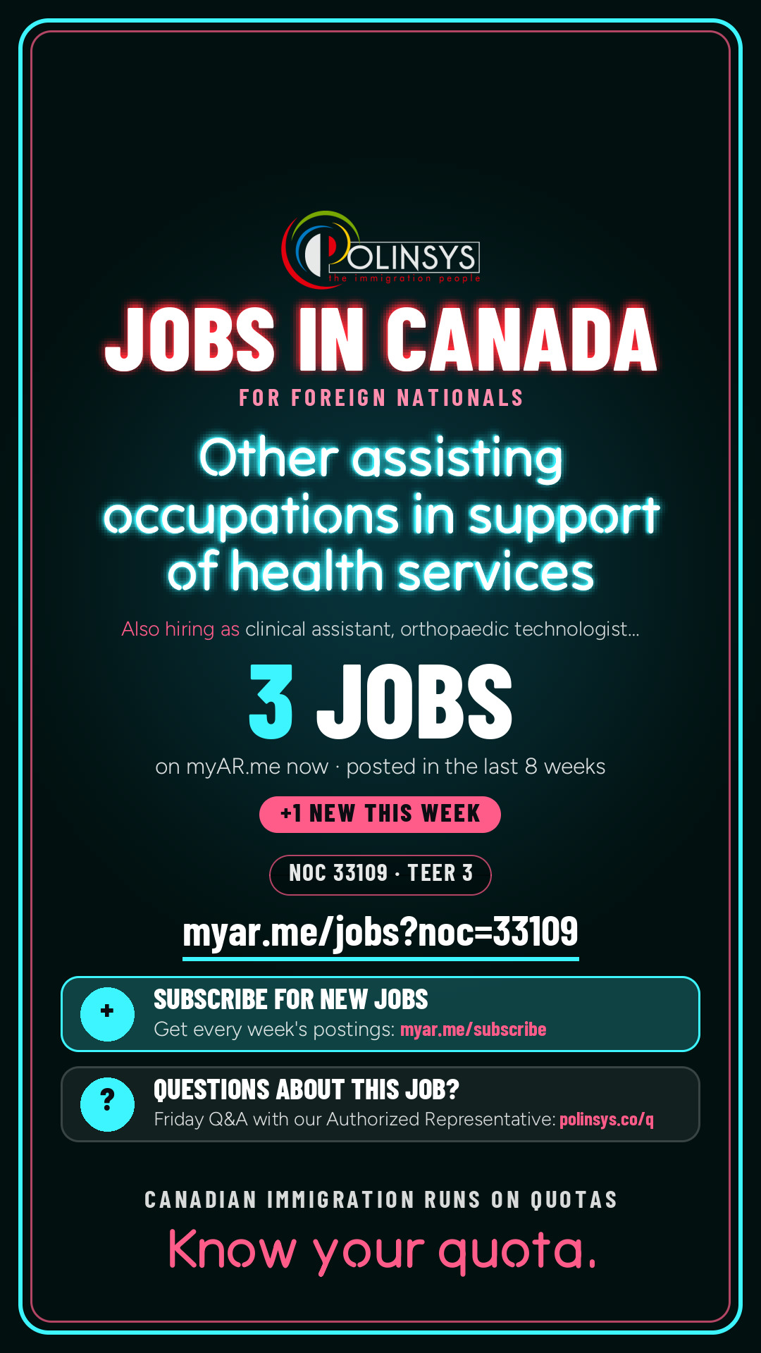 Job card: Other assisting occupations in support of health services (NOC 33109) — 3 jobs on myAR.me