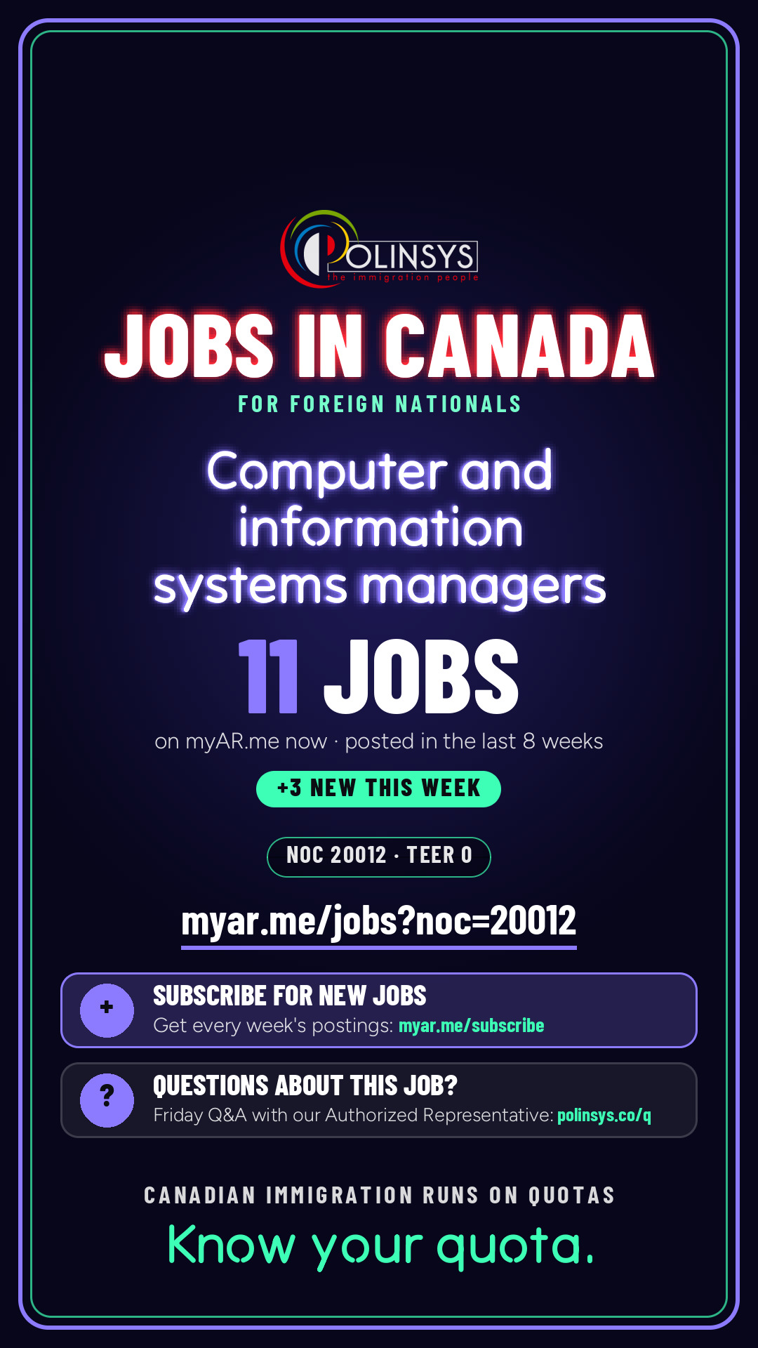 Job card: Computer and information systems managers (NOC 20012) — 11 jobs on myAR.me