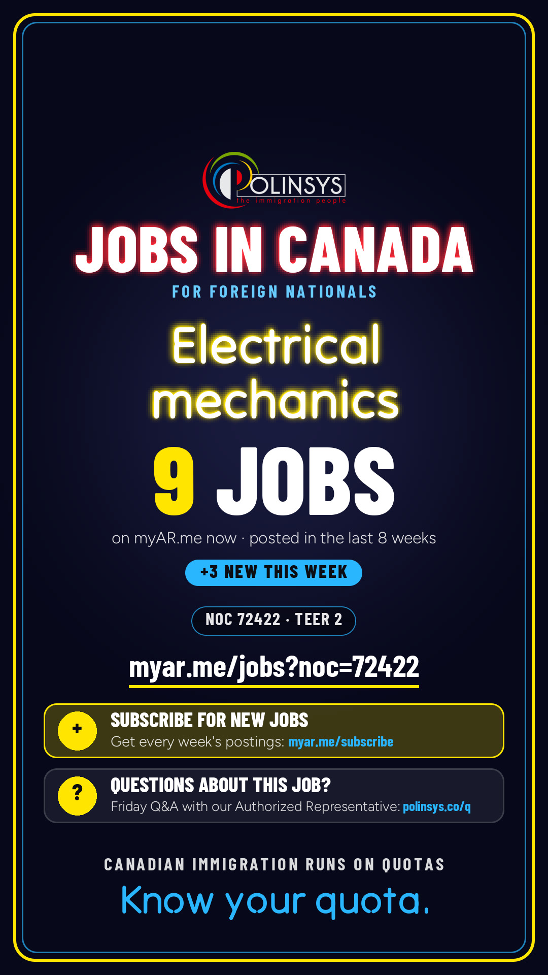 Job card: Electrical mechanics (NOC 72422) — 9 jobs on myAR.me