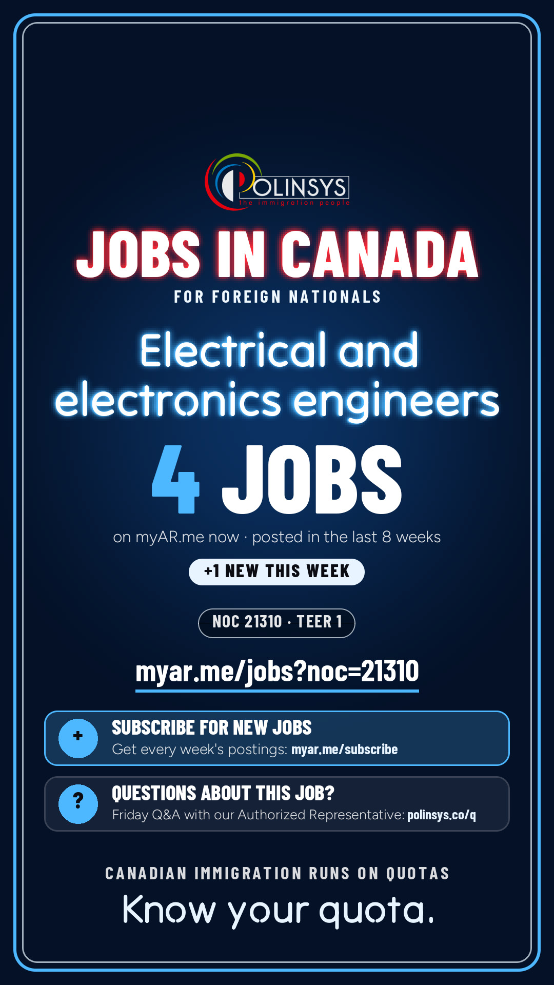 Job card: Electrical and electronics engineers (NOC 21310) — 4 jobs on myAR.me