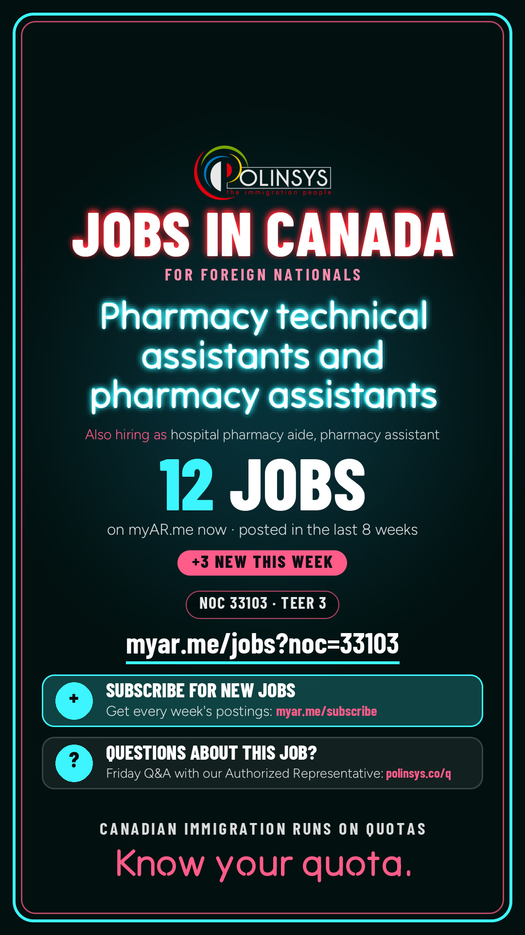 Job card: Pharmacy technical assistants and pharmacy assistants (NOC 33103) — 12 jobs on myAR.me