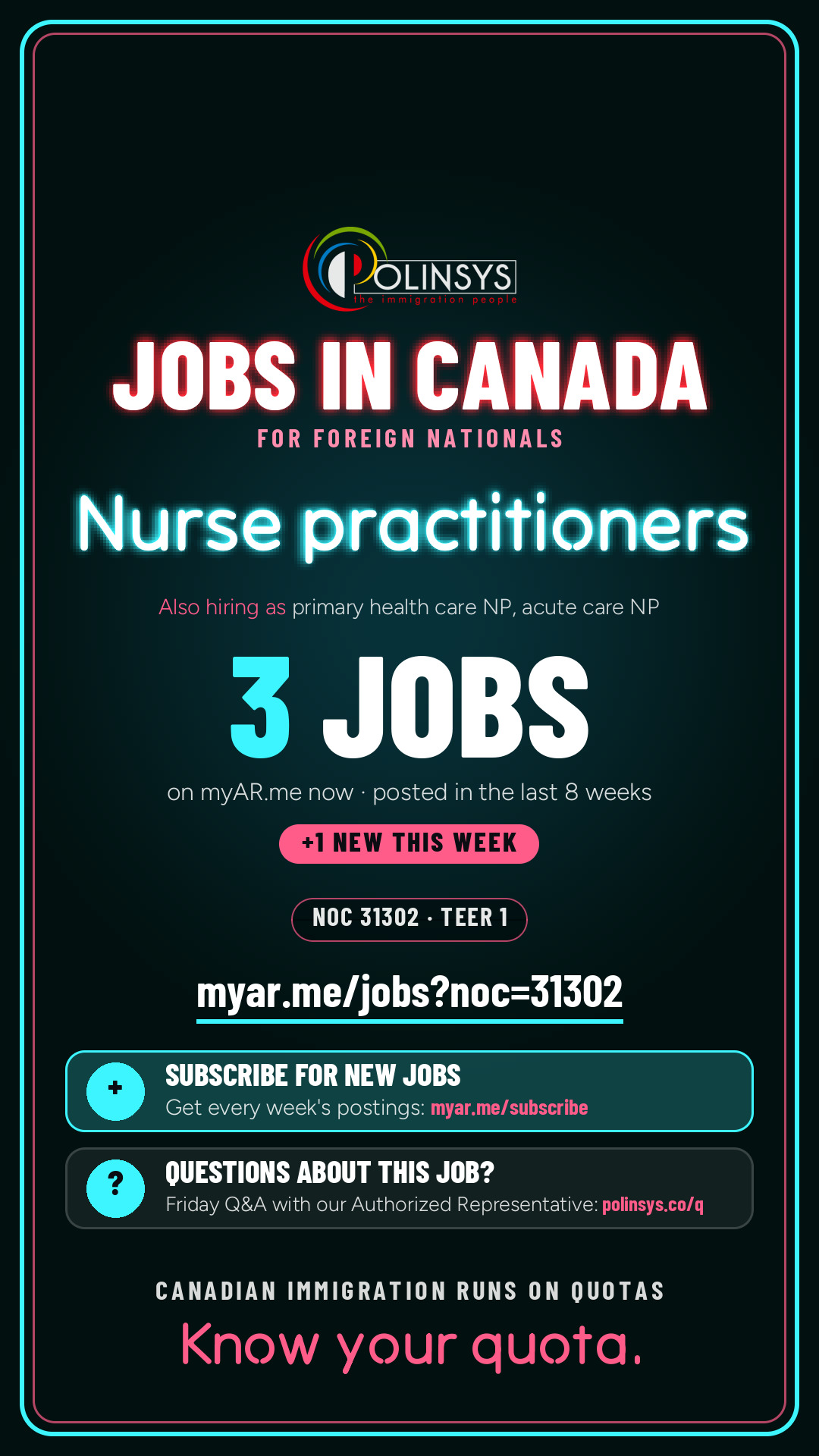 Job card: Nurse practitioners (NOC 31302) — 3 jobs on myAR.me