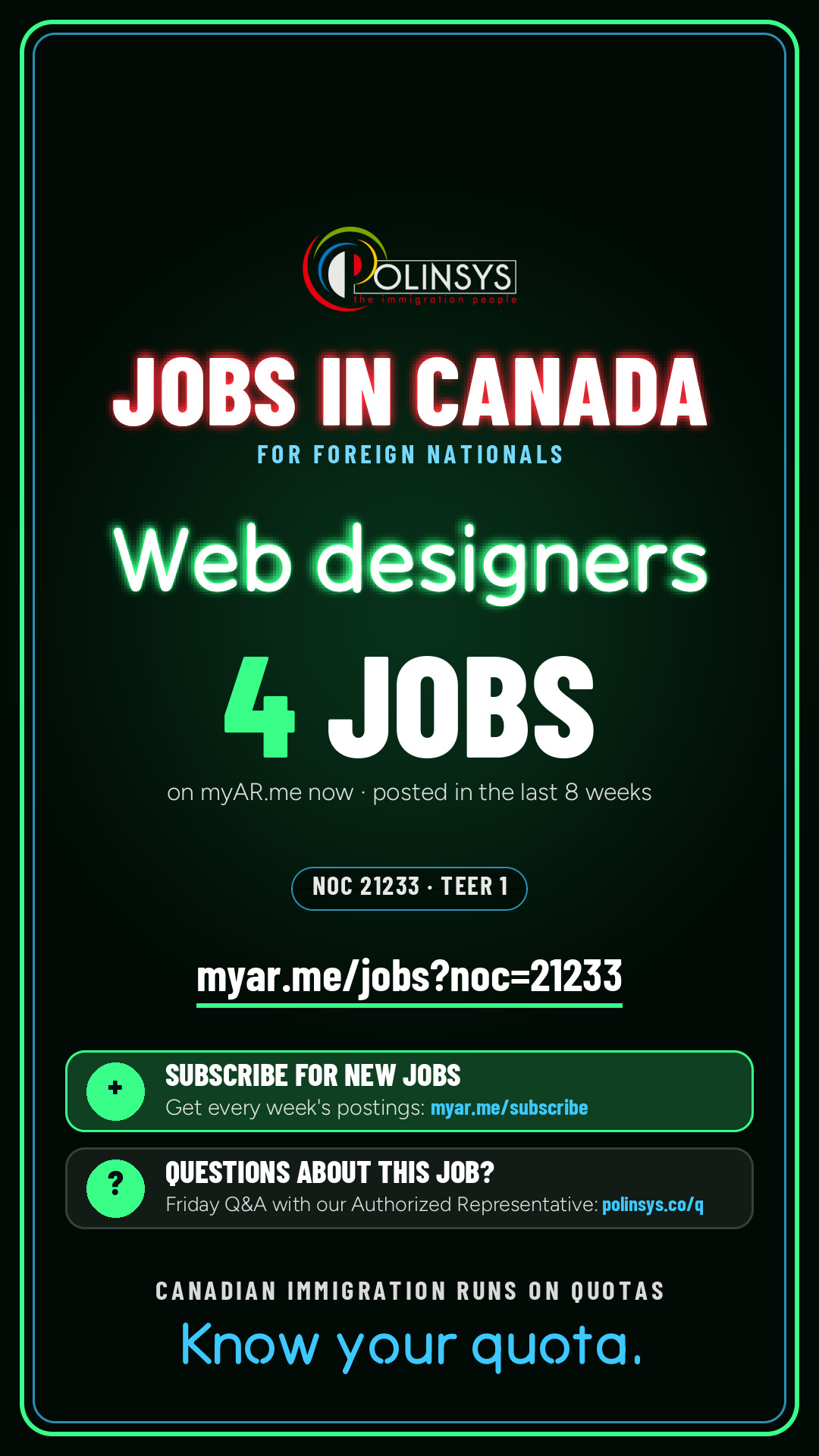 Job card: Web designers (NOC 21233) — 4 jobs on myAR.me
