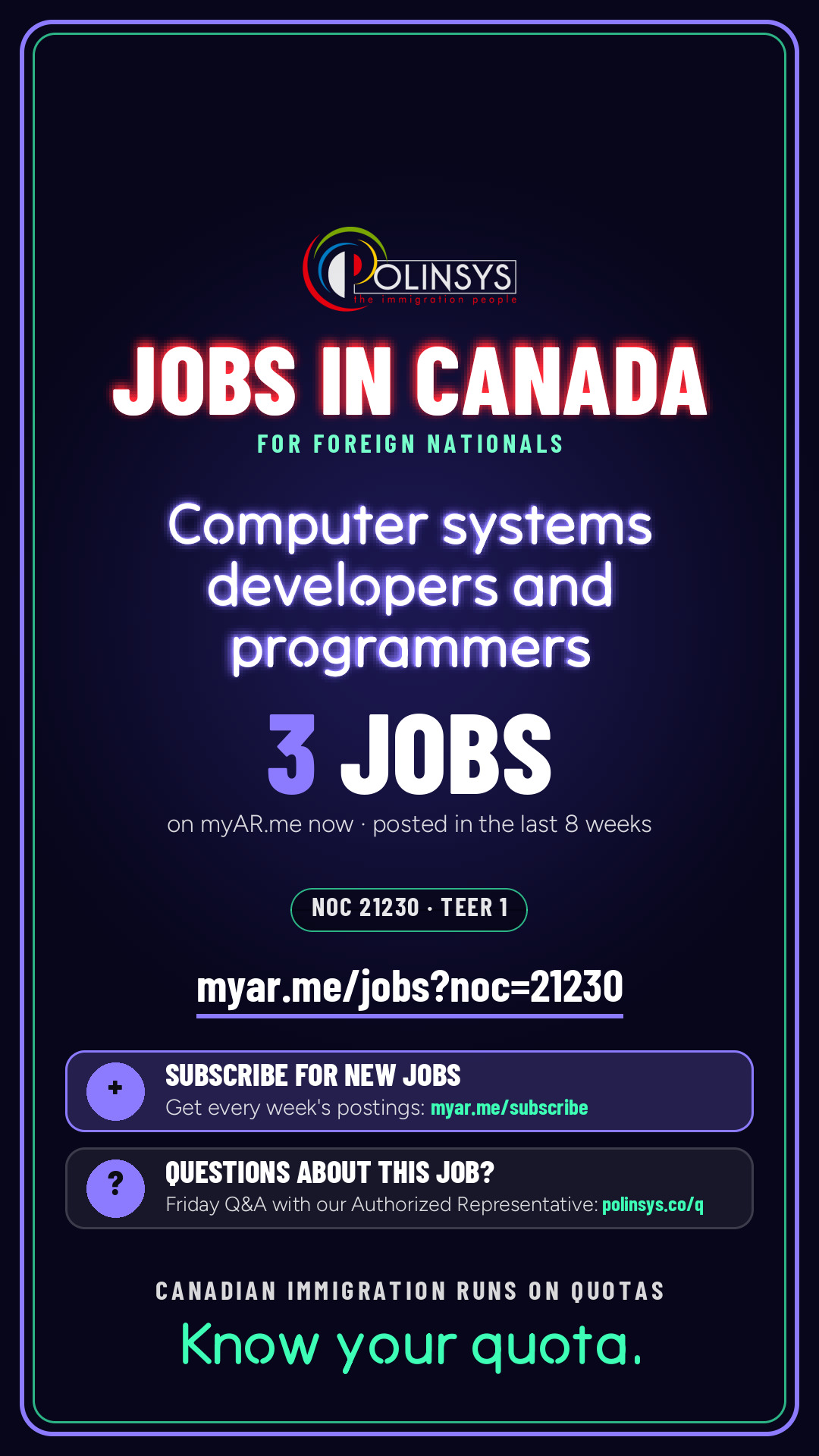 Job card: Computer systems developers and programmers (NOC 21230) — 3 jobs on myAR.me