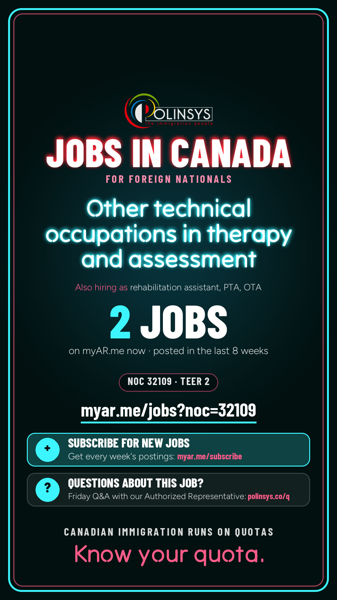 Job card: Other technical occupations in therapy and assessment (NOC 32109) — 2 jobs on myAR.me