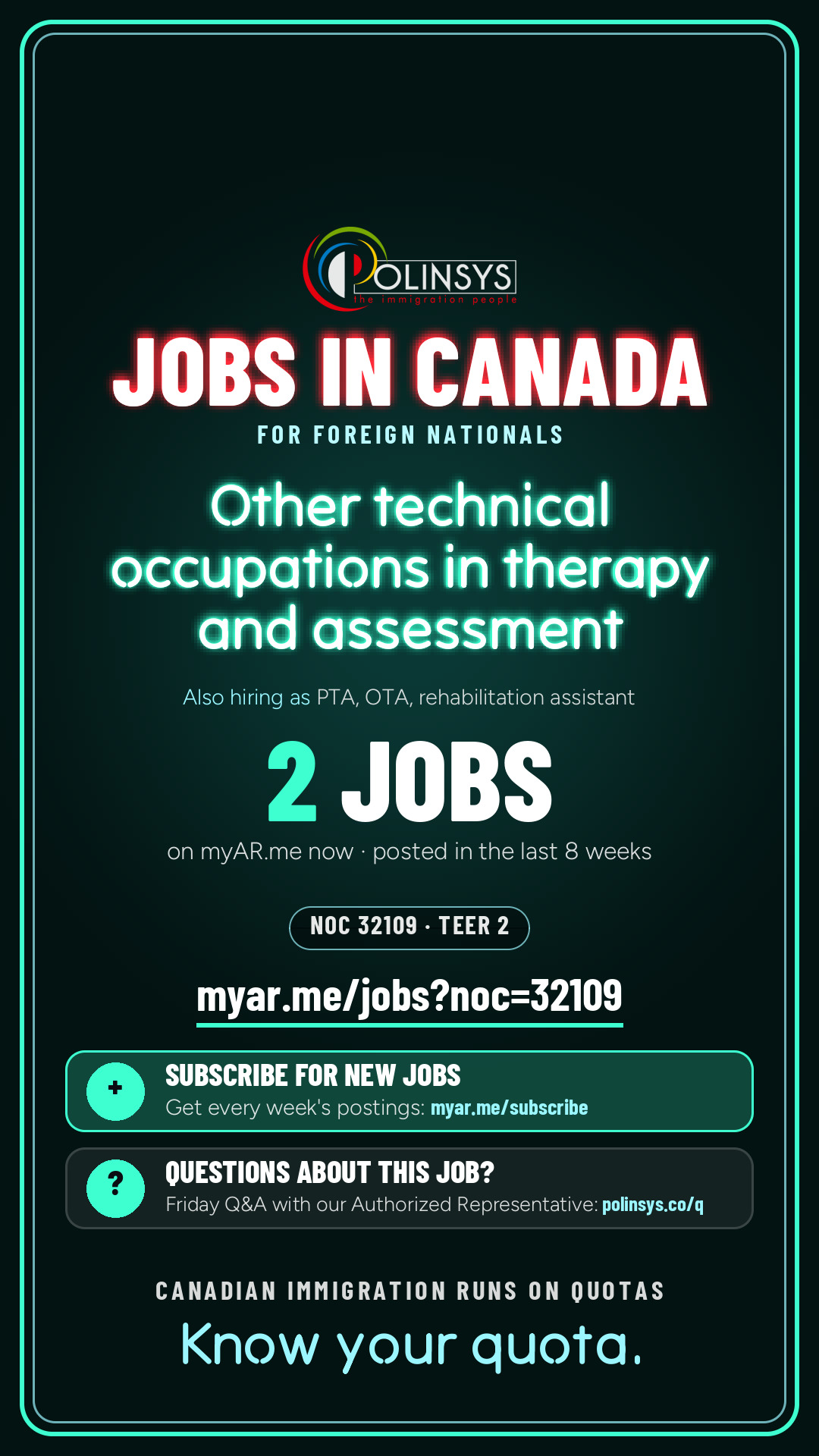 Job card: Other technical occupations in therapy and assessment (NOC 32109) — 2 jobs on myAR.me