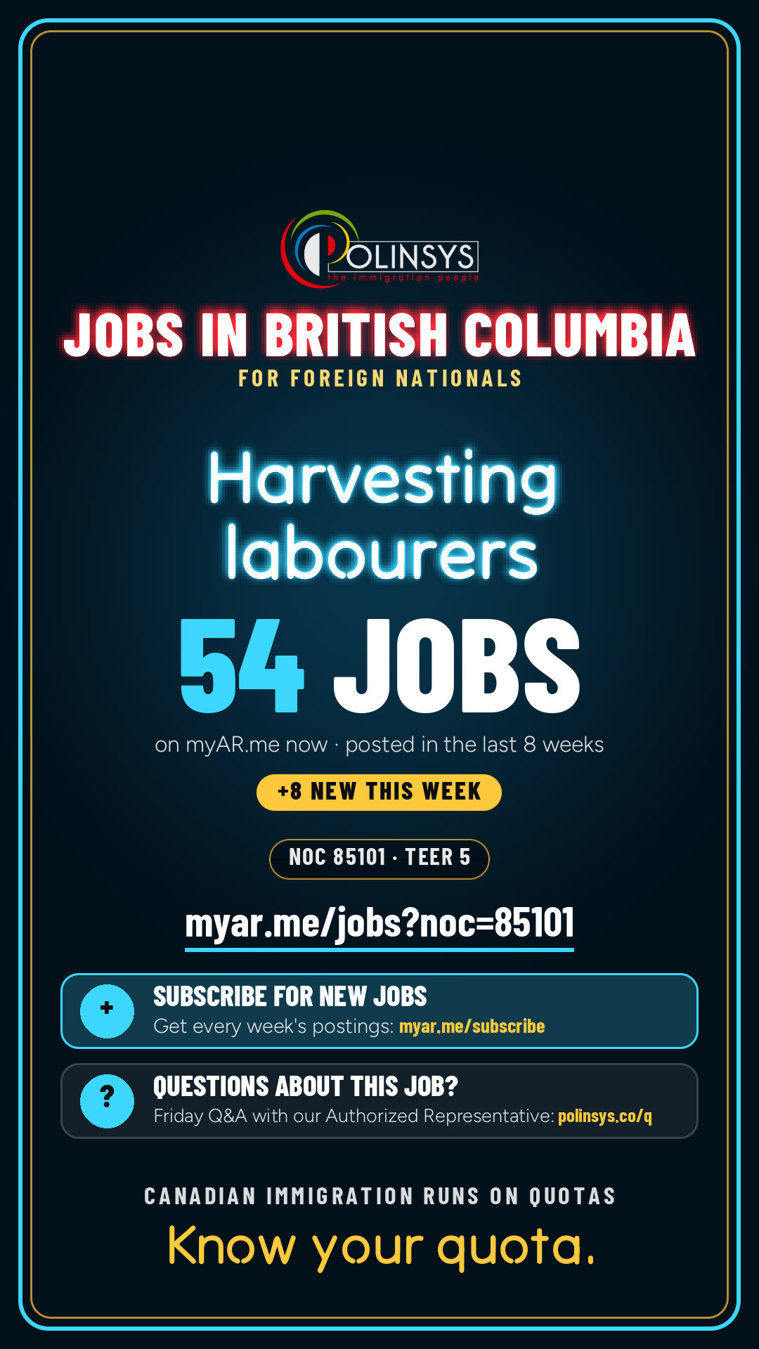 Job card: Harvesting labourers (NOC 85101) — 54 jobs on myAR.me