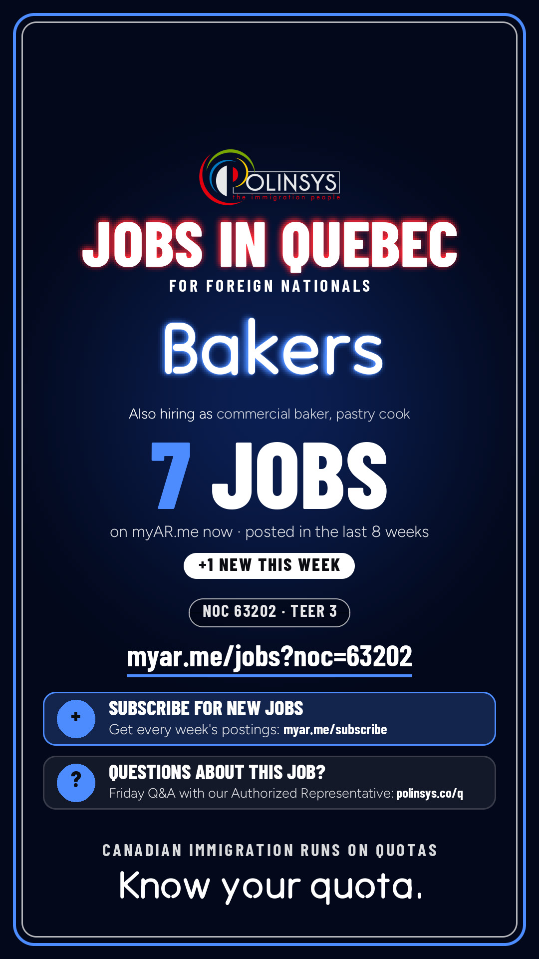 Job card: Bakers (NOC 63202) — 7 jobs on myAR.me
