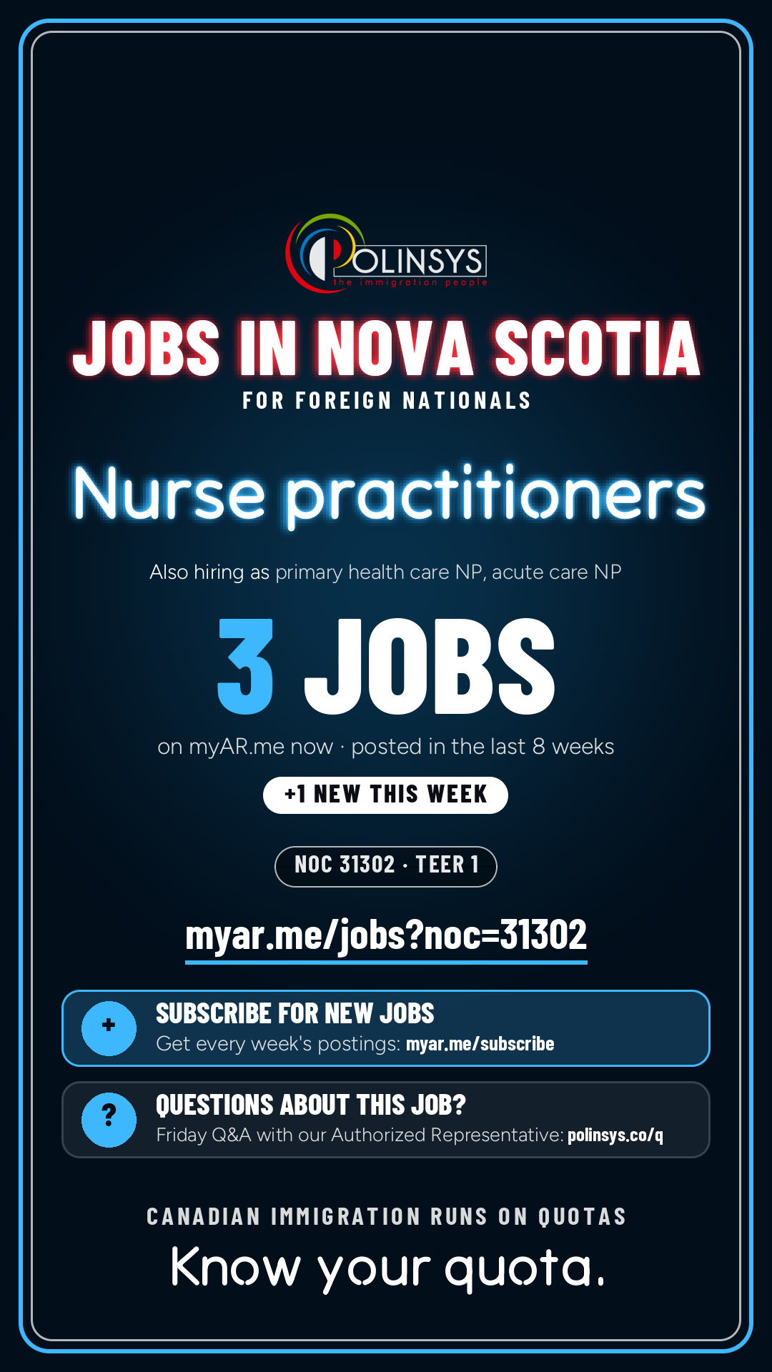 Job card: Nurse practitioners (NOC 31302) — 3 jobs on myAR.me