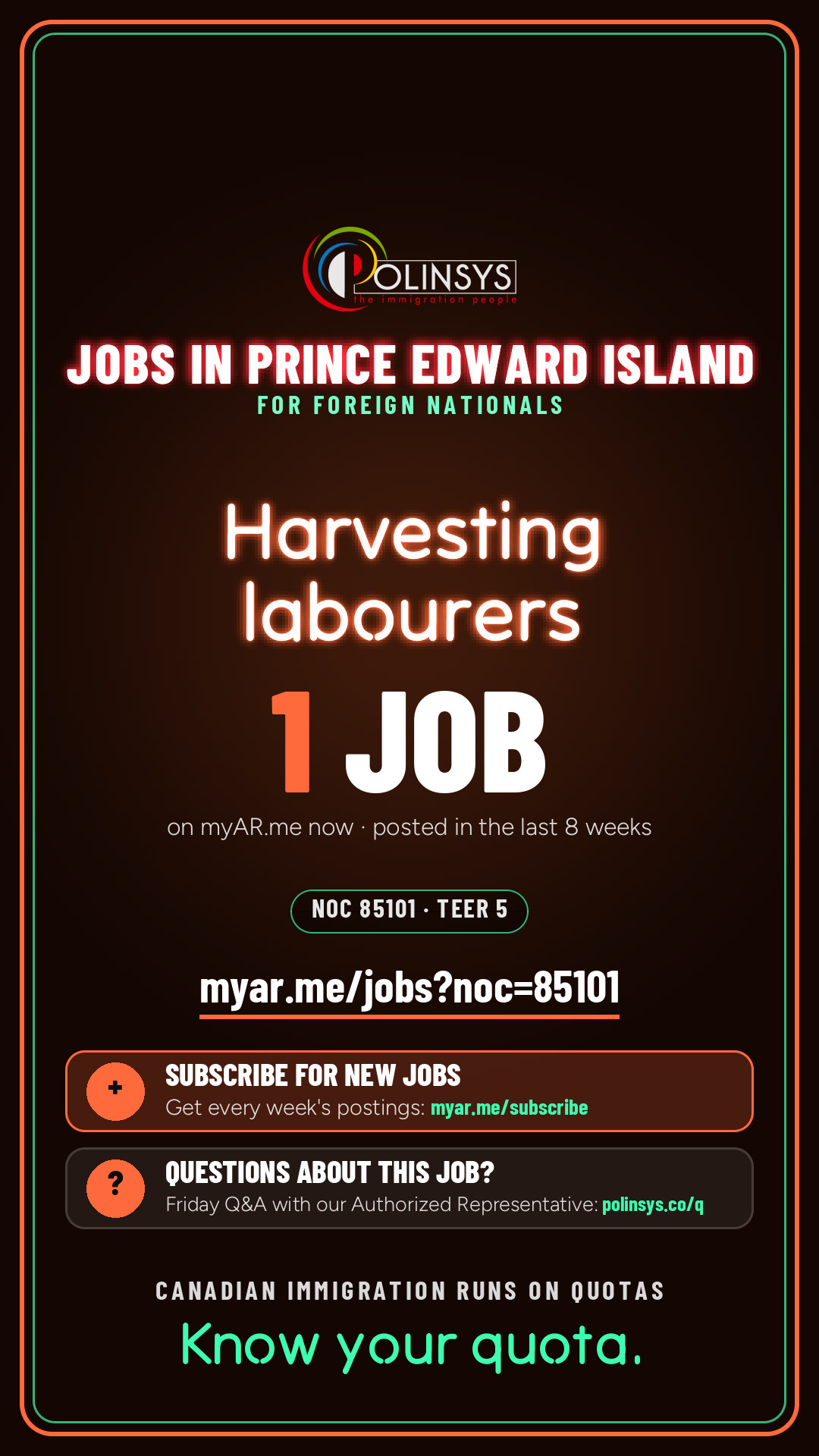Job card: Harvesting labourers (NOC 85101) — 1 jobs on myAR.me