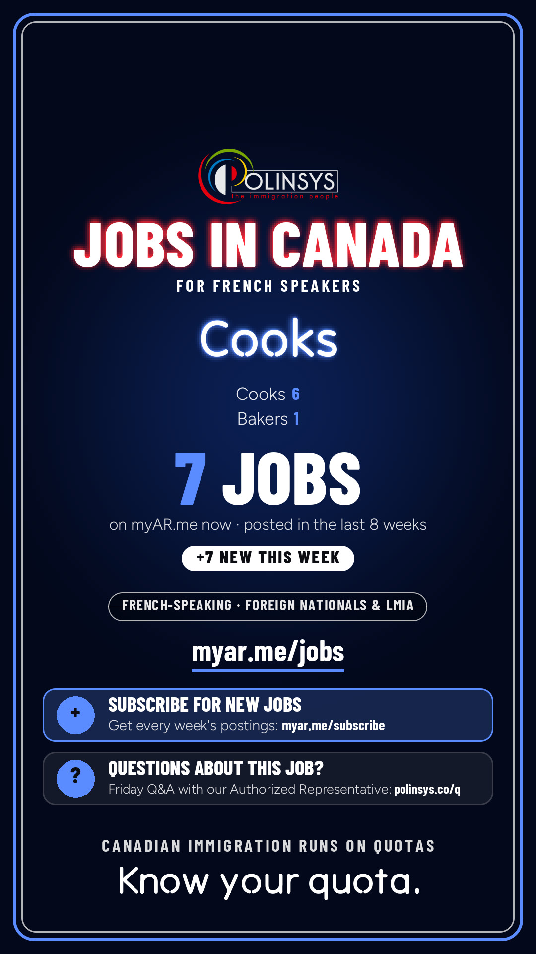 Job card: Cooks (French-speaking jobs) — 7 jobs on myAR.me
